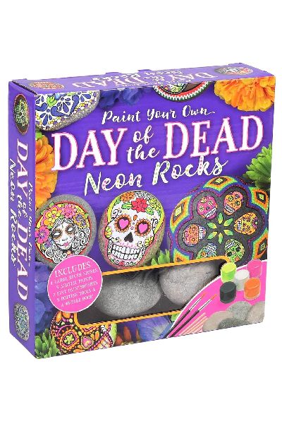 Paint Your Own Day of the Dead Neon Rocks