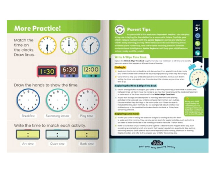 Junior Explorers - Write And Wipe: Time Book image 3
