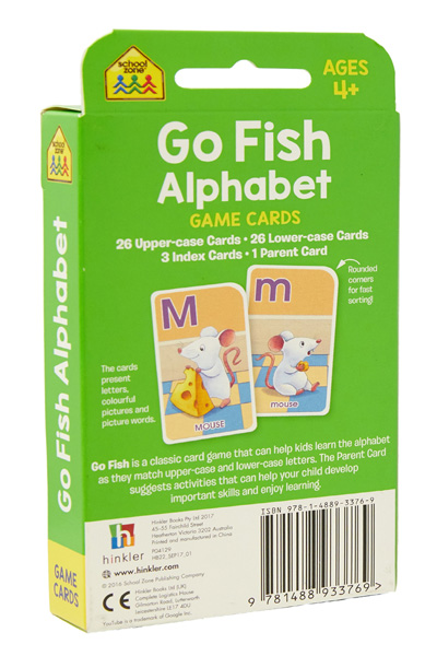 School Zone: Go Fish Alphabet Game Cards - Bargain Book Hut Online