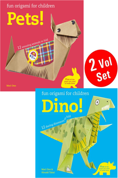Fun Origami For Children Pets! & Dino! (2 Vol Set)