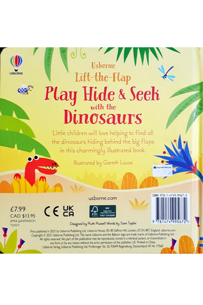 Usborne: Lift-The-Flap- Play Hide & Seek With The Dinosaurs (Board Book) image 2