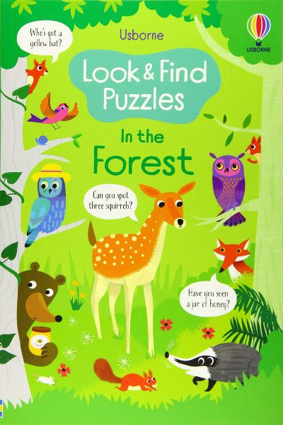 Usborne: Look and Find Puzzles In the Forest (Board Book)