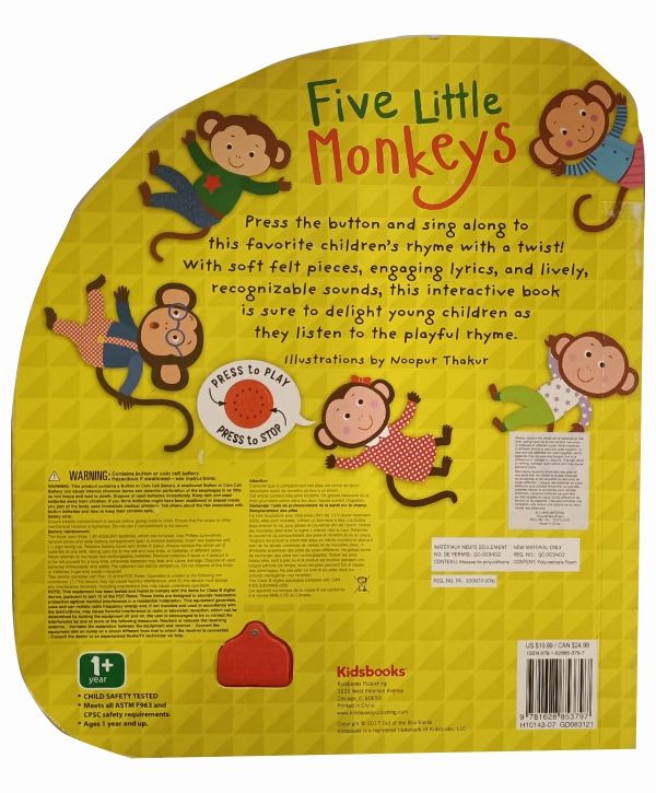 Five Little Monkeys (Sing-Along Melody) (Board Book) image 2