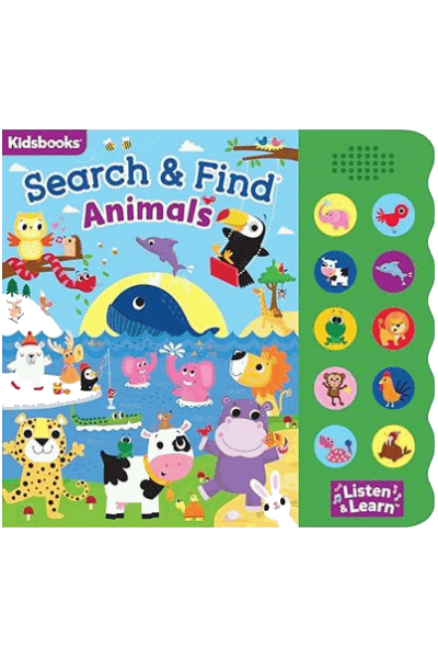 Search & Find: Animals Sound Book - With 10 Fun-to-Press Buttons (Board Book)